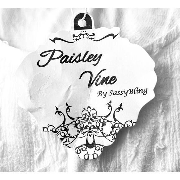 PAISLEY VINE BELL SLV RND NECK MIDI WAIST DRESS, WOMEN, M-WHITE/IVORY, LACE TRIM - Picture 11 of 12